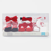 Hudson baby 6- piece headband & sock gift set