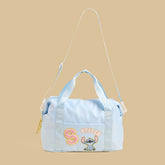 Stitch print duffle bag with zip closure