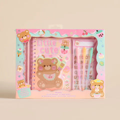 Bear Print Kids Stationery Set – Notebook, Pens & Stickers
