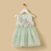 Floral 3D embroidered cotton dress
