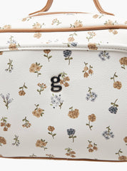 Giggles floral print diaper bag with zip closure