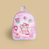 Cupcake print padded shoulder straps backpack with zip closure