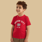 Football print cotton t-shirt