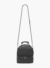Juniors solid insulated diaper bag with adjustable strap and zip closure