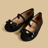 Pearl embellished ballerina shoes with Elasticated strap