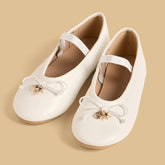 Bow accent ballerina shoes with Elasticated strap