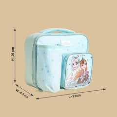 Frozen print lunch bag with zip closure