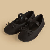 Bow accent ballerina shoes with elastic strap