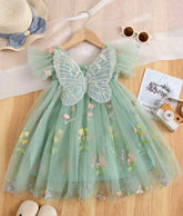 Shein floral embroidered dress with 3D butterfly