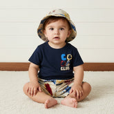 Printed Cotton T-shirt with Shorts and Cap