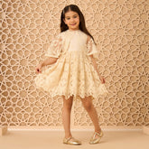 Embroidered dress with cape