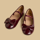 Bow accent ballerina shoes with Elasticated strap