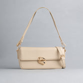 Max Cream Shoulder Bag for Women – Elegant Mini Handbag with Gold Detail