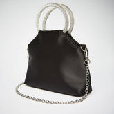 Max Brand Crystal Studded Knot Handle Bag – Black