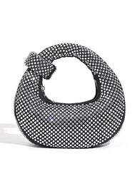 Max Rhinestone Accent Knot Bag – Black