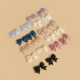 Pack of 20 Textured Bow Hair Clips – Colorful Girls Hair Accessories