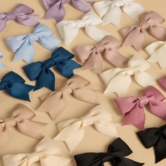 Pack of 20 Textured Bow Hair Clips – Colorful Girls Hair Accessories