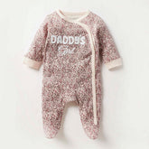 Floral Print Slogan Detail Closed Feet Sleepsuit