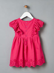 Schiffli Detail Dress with Hairband