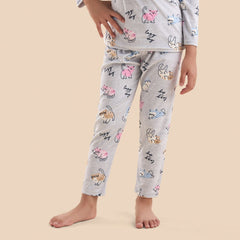 Cat Print Cotton Pyjama Set