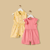 Pack of 2 Girls Cotton Playsuits