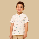 Cars Print Cotton Polo T-Shirt
