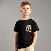 Black Printed Cotton T-Shirt