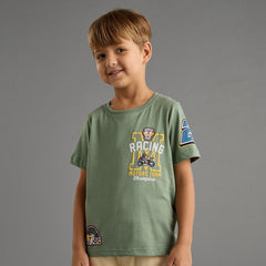 Racing Print Cotton T-shirt and Shorts Set