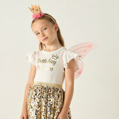Birthday Princess Dress with Wings and Hairband
