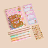 Bear Print Kids Stationery Set – Notebook, Pens & Stickers