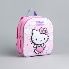 Hello kitty print backpack with adjustable shoulder straps and zip closure
