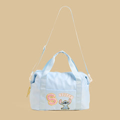 Stitch print duffle bag with zip closure
