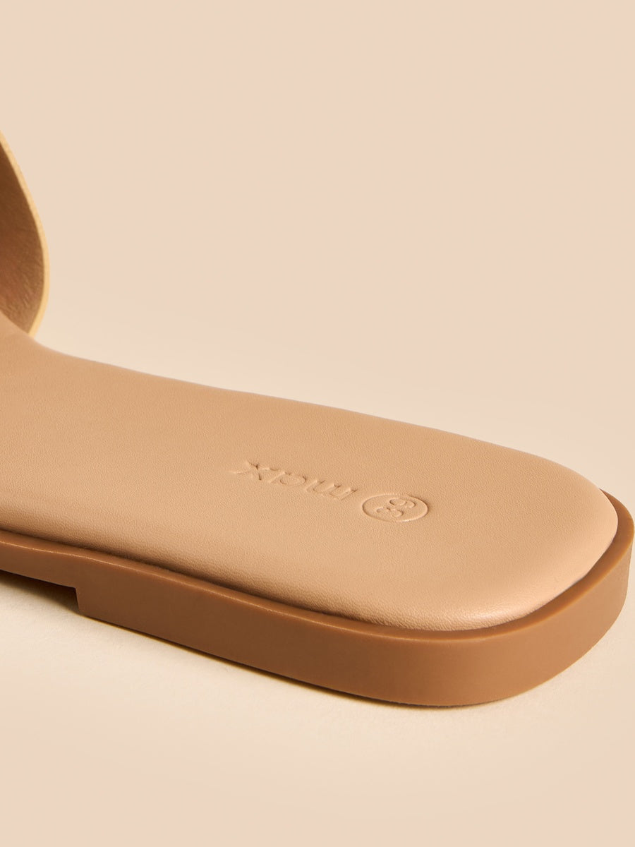 Cross strap slip-on flat sandals