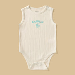 Pack of 3 - Printed Ribbed Sleeveless Cotton Bodysuit