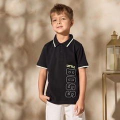 Cotton polo Tshirt with typography print