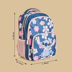 Stitch print backpack with adjustable straps