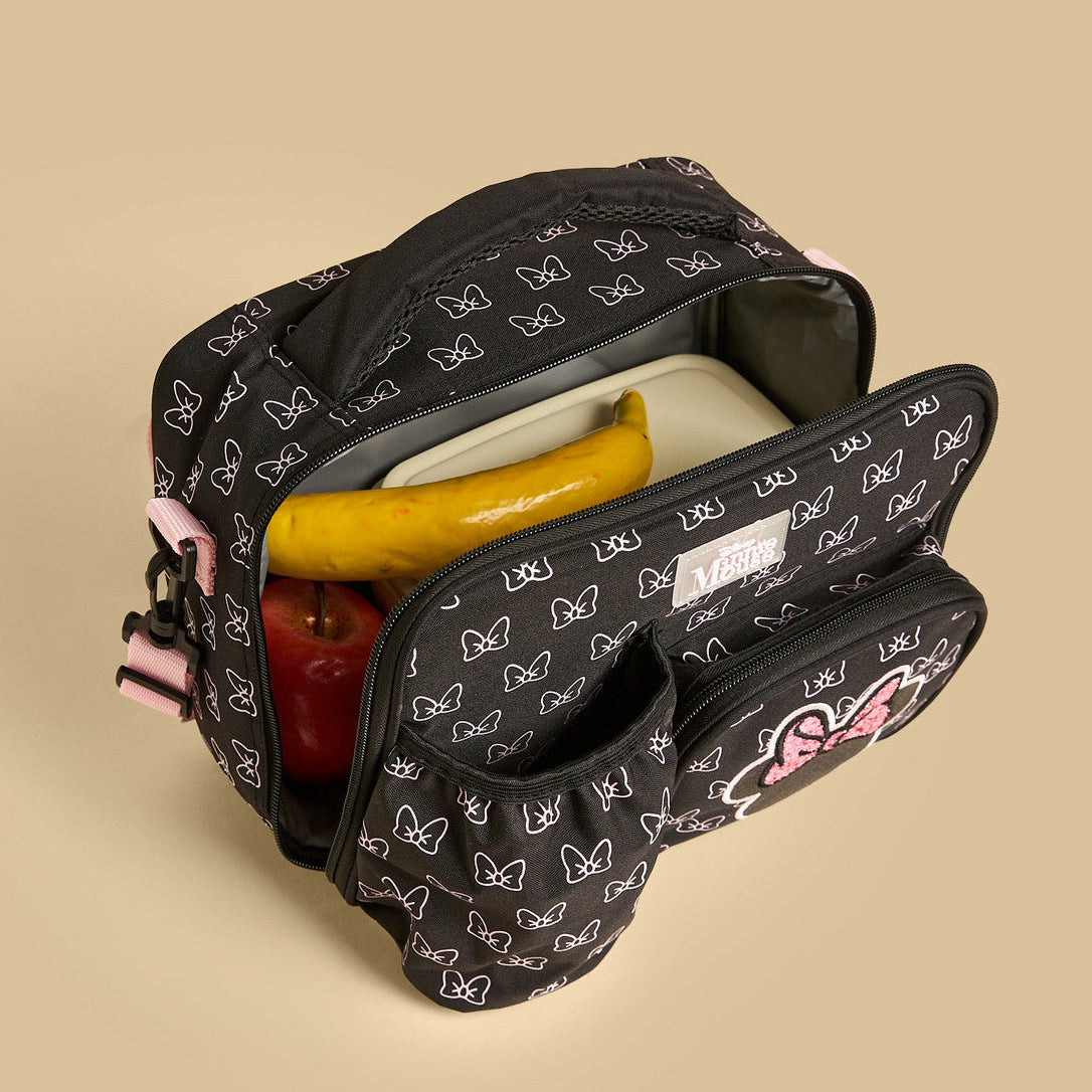Minnie mouse print lunch bag with zip closure