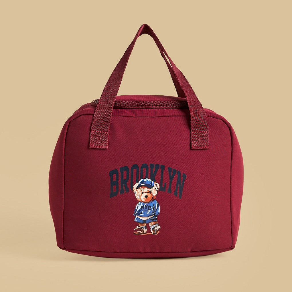 Brooklyn print lunch bag with zip closure