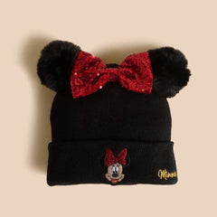 Minnie mouse accent beanie and gloves set