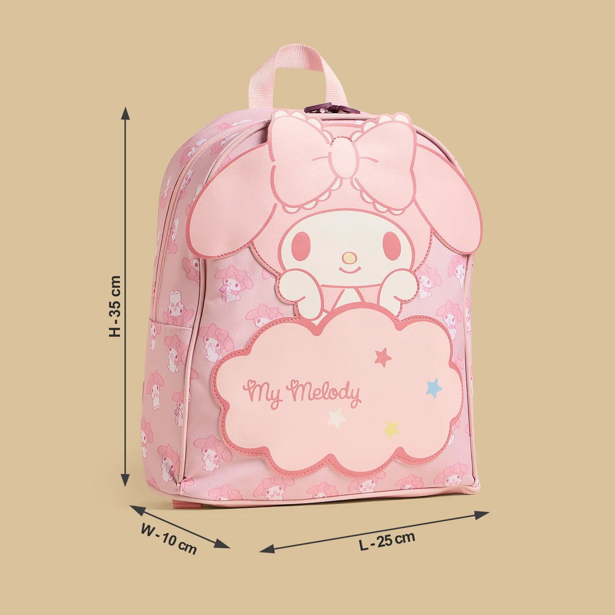My Melody print backpack with adjustable straps