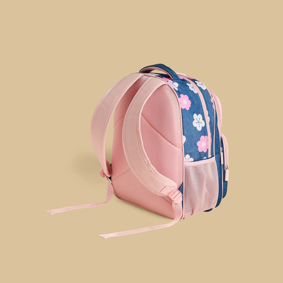 Stitch print backpack with adjustable straps