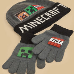 Minecraft beanie with gloves set
