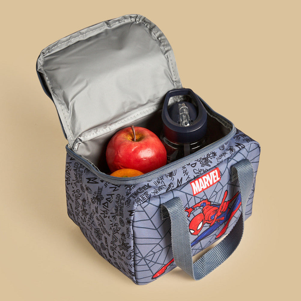 Spider-Man print lunch bag with zip closure