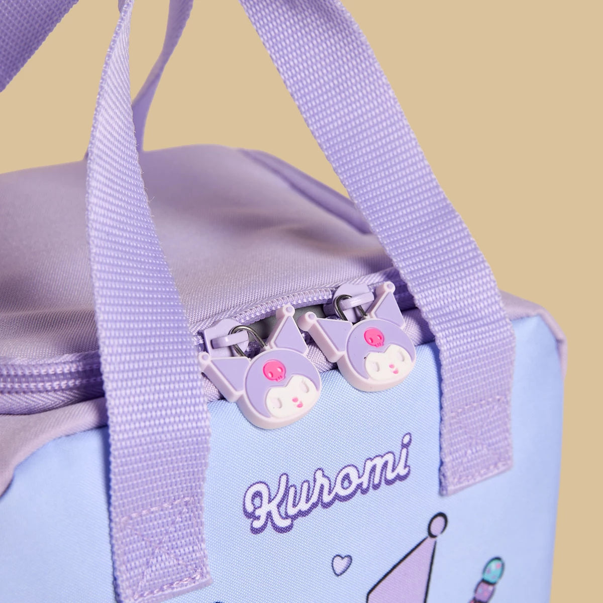 Kuromi print lunch bag with zip closure