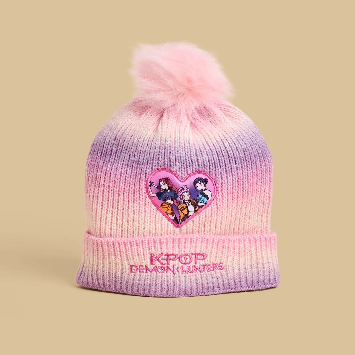 KPop demon hunters applique beanie cap with gloves set