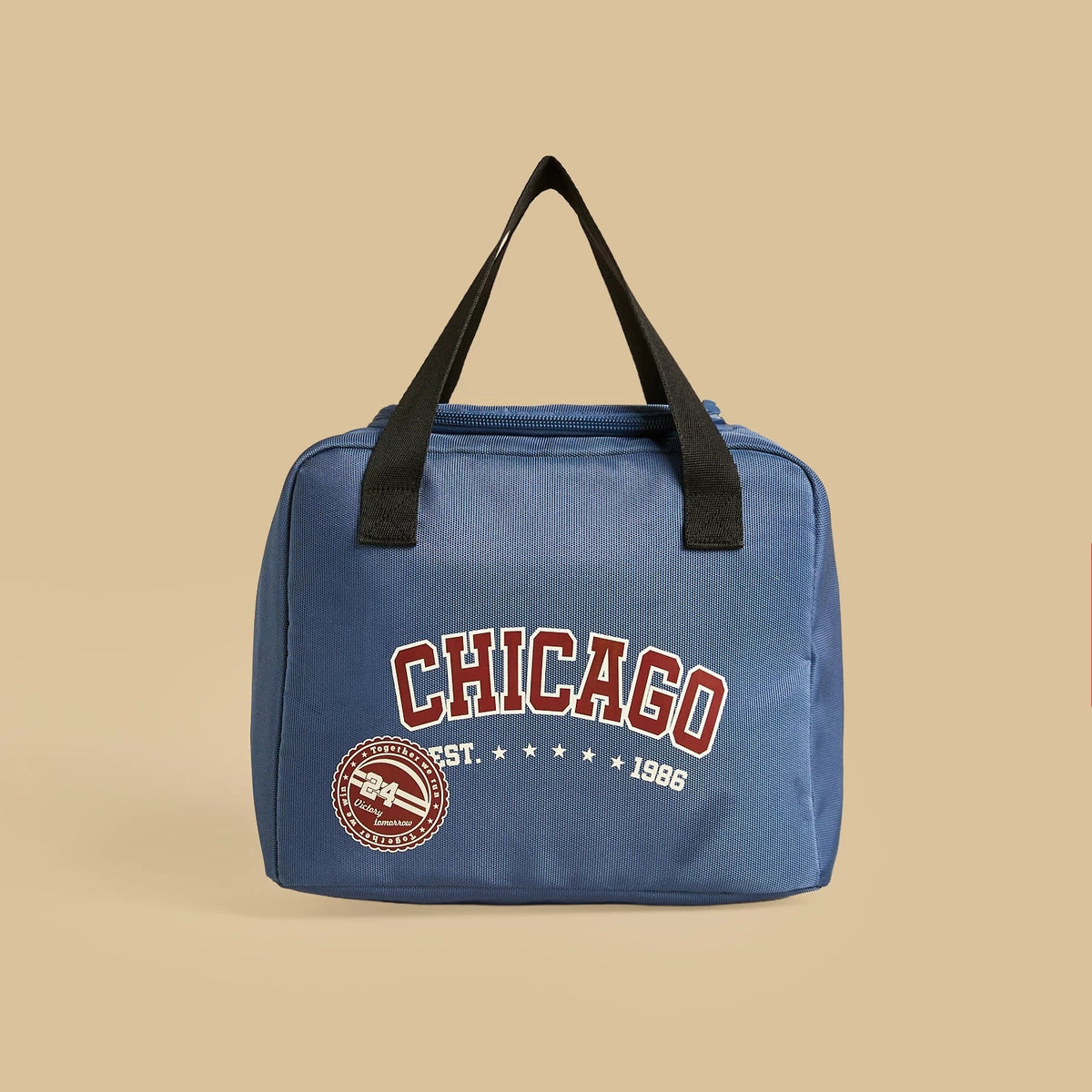 Printed lunch bag with zip closure