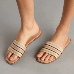 Textured slip-on sandals
