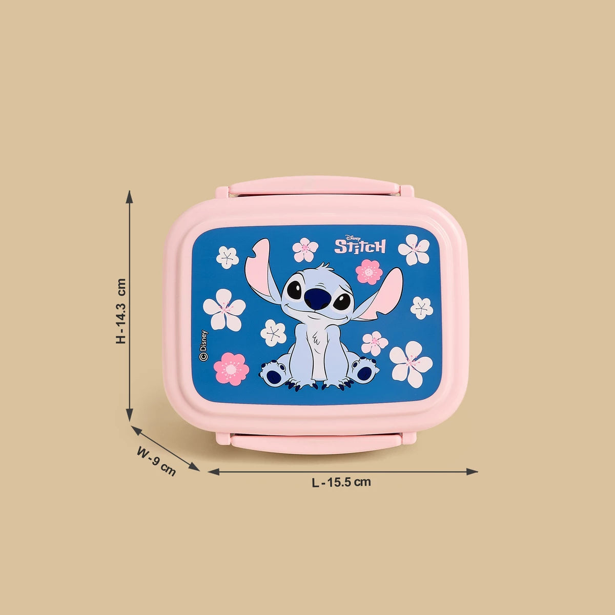 Stitch print sandwich box with cutlery