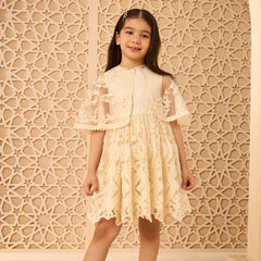 Embroidered dress with cape