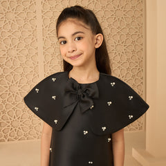 Embellished A-line Cape Dress
